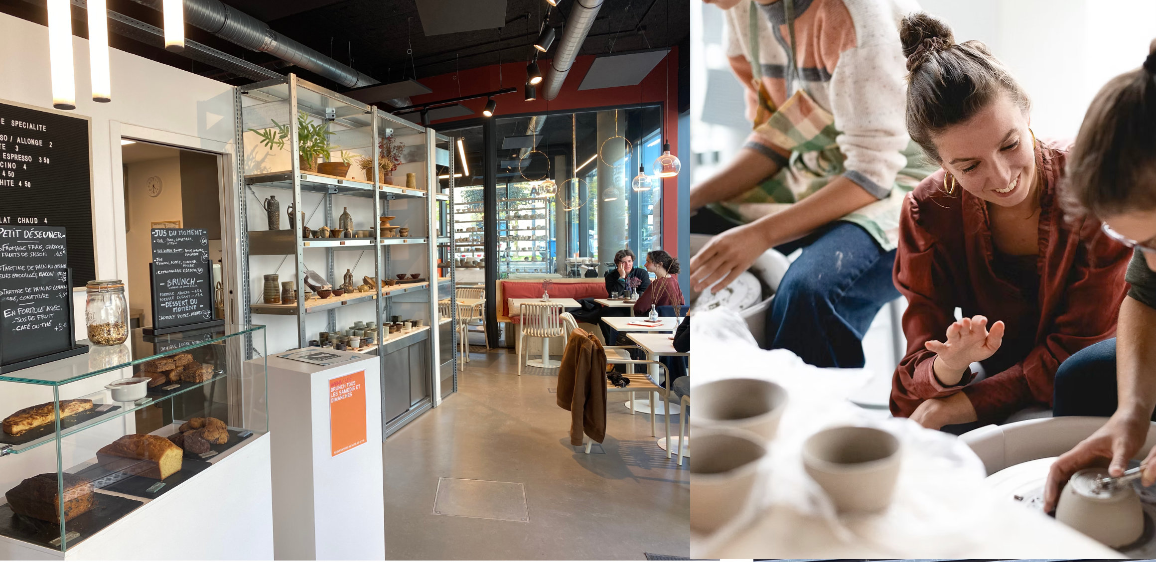 ecole de ceramique, cafe, boutique
