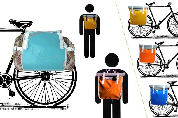 sac-a-dos transformable en sacoche vélo